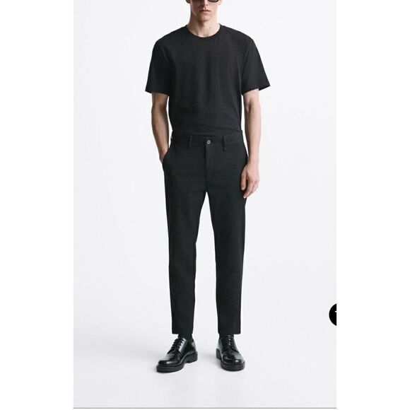 Zara TEXTURED COMFORT TROUSERS Size 31 - Picture 1 of 6